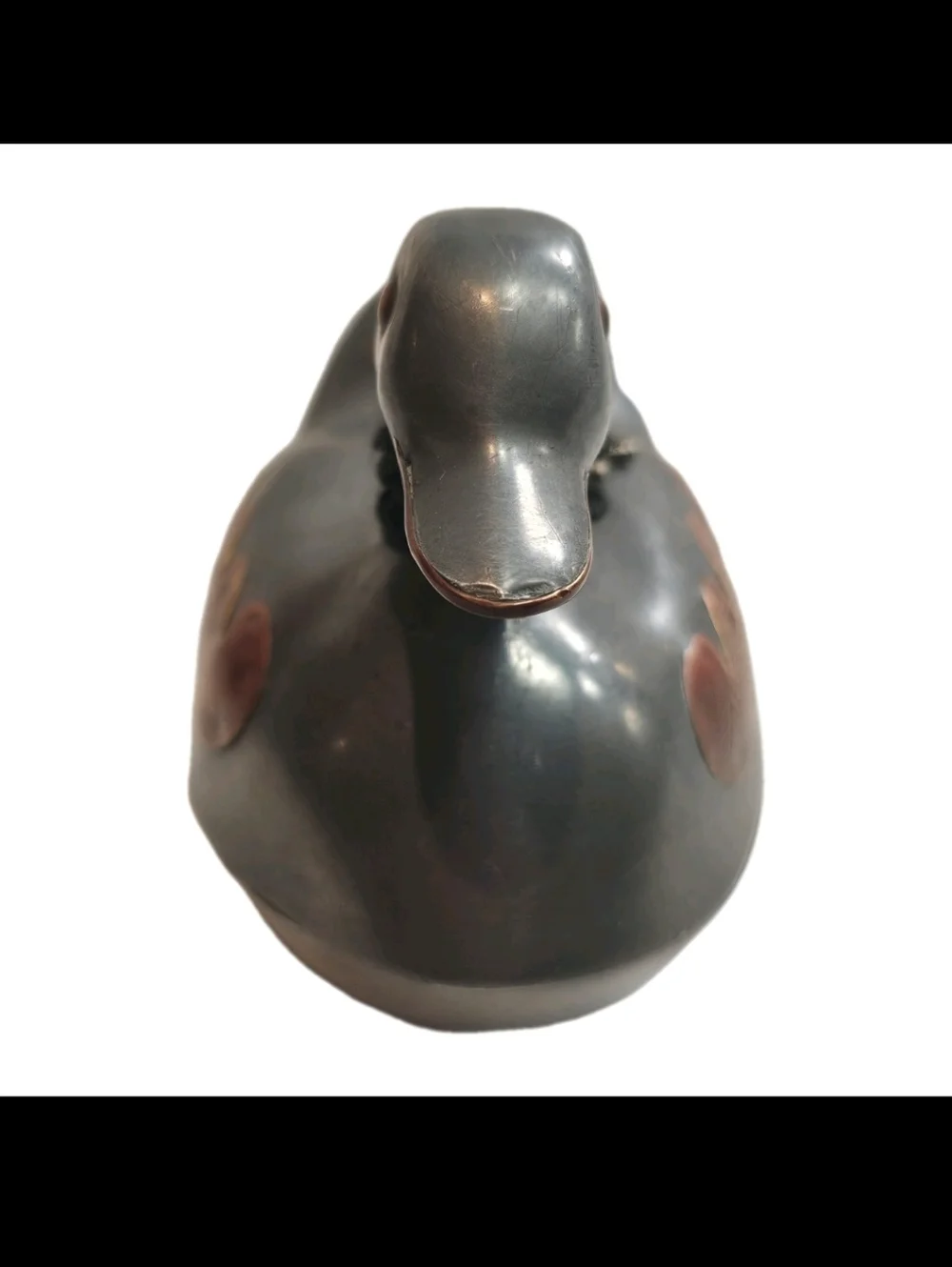 Vintage Collectible Rustic Pewter & Brass Duck Trinket Jewelry Decorative  Box